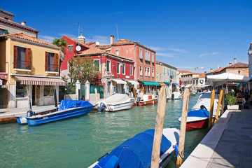 canals on murano island near venezia, italy
