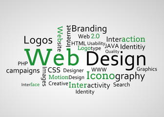 Fototapeta premium Group of green web design terms