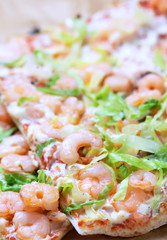 Pizza con gamberetti - Shrimp pizza