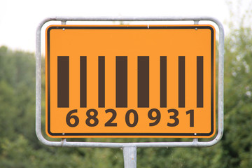 Ein Barcode Schild