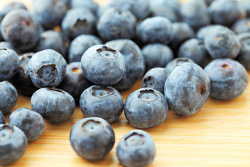 Blueberry on wooden background