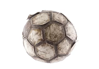 Tableaux sur verre Sports de balle Old soccer ball with clipping path