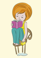 sketch-girl-with-book-cup-color
