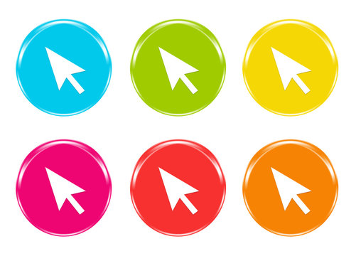 Iconos con una flecha en varios colores