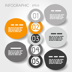 orange big bubble infographic with big rings