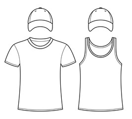 T-shirt, Singlet and Caps template