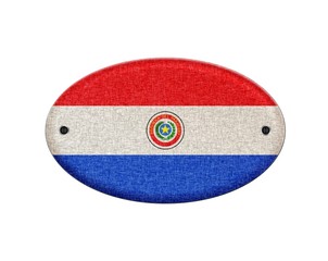 Wooden sign of Paraguay.