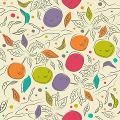 Meubelstickers Cute floral pattern with orange branches © silmen