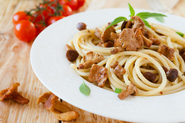 Pasta with roasted wild mushrooms