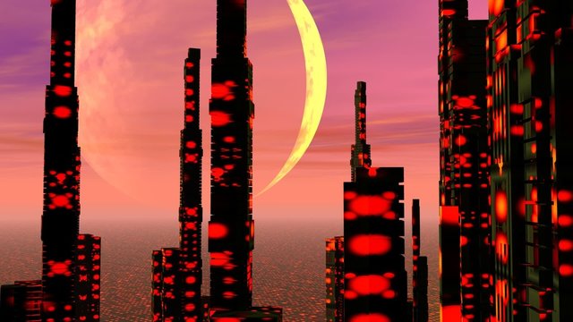 Futuristic city - 3D render