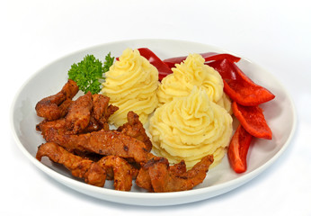 Geschnetzeltes mit Kartoffelbrei