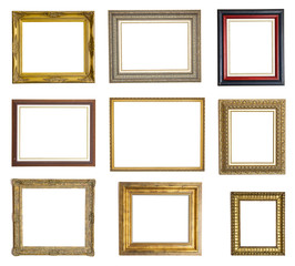 Colección de marcos de cuadro aislados sobre fondo blanco - 52153238