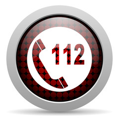 emergency call glossy icon