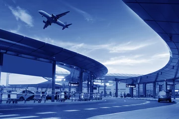 Papier Peint photo autocollant Aéroport la scène du bâtiment de l& 39 aéroport de shanghai en chine