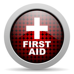 first aid glossy icon