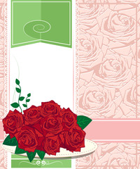 Red rose. Happy birthday card design