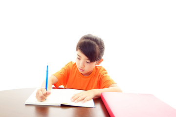 勉強に励む女の子