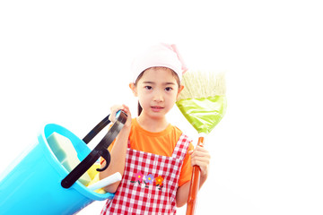 家事を手伝う女の子