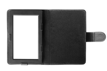 Black tablet computer with case
