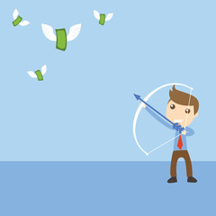 Businessman target with money