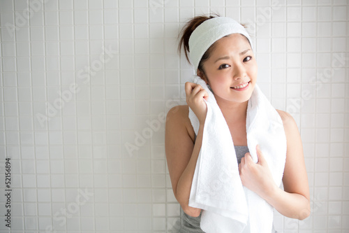 タオルで顔を拭く女性 Canvas Print Canvas Prints Miya227 タオルで顔を拭く女性 Canvas Print Canvas Prints Miya227