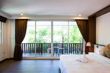 Interior of modern comfortable hotel room