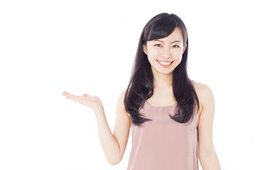 Fototapeta premium 紹介する女性