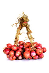 Shallots on a white background