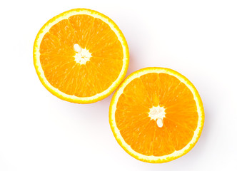 half orange isolated on white background