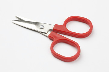 Red Scissors Isolated on White Background