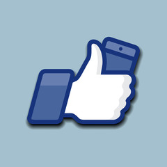 Like icon with mobile phone, vector Eps10 illustration.