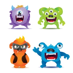 Peel and stick wall murals Creatures Monster Set