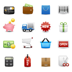 shopping icons set