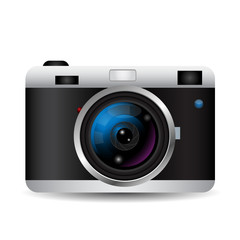 Retro camera icon vector