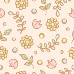 Seamless pattern background of cute flowers