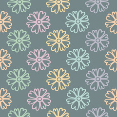 Seamless pattern background of cute flowers