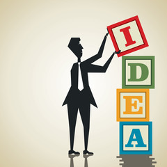 build idea word block stock vector