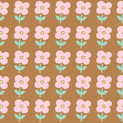 Seamless pattern background of cute flowers