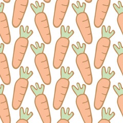 Seamless pattern background of cartoon carrot