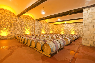 Old wooden barrels