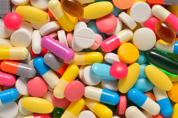 Fototapeta Many colorful medicines obraz