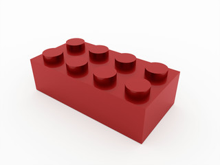 Toy brick red isolated
