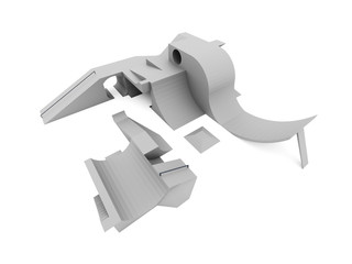 Skate park rendered and isolated