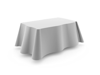 Tablecloth on table isolated