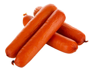 Yummy Sausages isolated on white