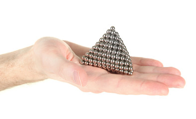 Pyramid of metal balls for neocube (toy)