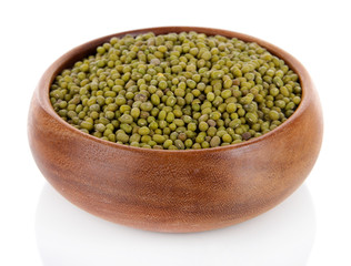 Beans in bowl isolated on white