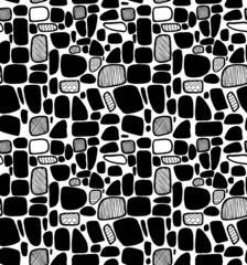 Fototapeta na wymiar Abstract black and white geometric pattern