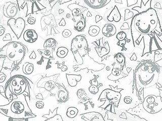 Obraz premium children pencil scribbles background