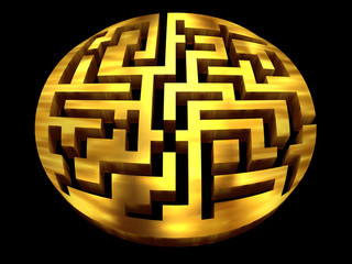 golden, oval Labyrinth
